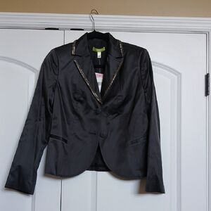 Sigrid Olsen Black Blazer with Embellished Collar